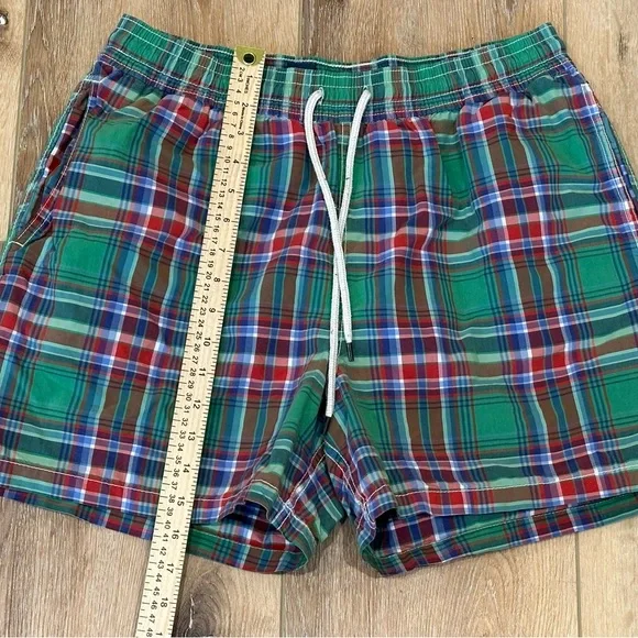 VTG Polo Ralph Lauren Swim Short Mens Trunks Large Plaid Pony Logo Lined Preppy - Picture 3 of 11
